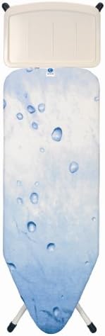 Brabantia Size C Ironing Board (49x18 in) 7 Height Options, Solid Steam Unit Rest Holder (Ice Water) Non-Slip Feet, Anti-Collapse Child Locks