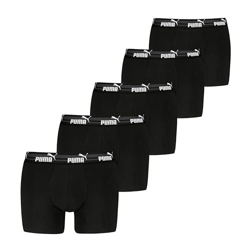 Puma Calzoncillos Tipo bóxer para Hombre (5 Unidades), Negro, M