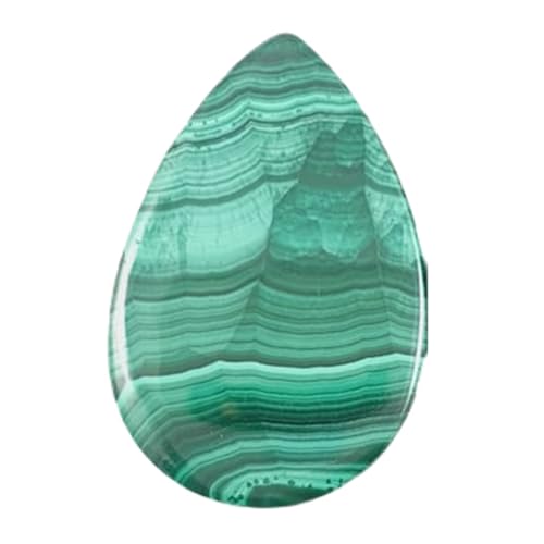 Pierre gemme malachite véritable en poire 23x16mm pour pendentif et bague haut de gamme