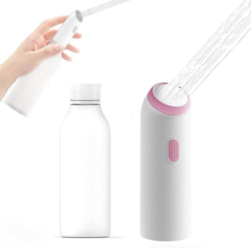 Bidét portátil recargable USB con botella e impermeable IPX7 en color rosa para viaje 2