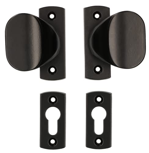 KOTARBAU® Set di pomelli 65 mm con rosette per cilindro profilato, nero