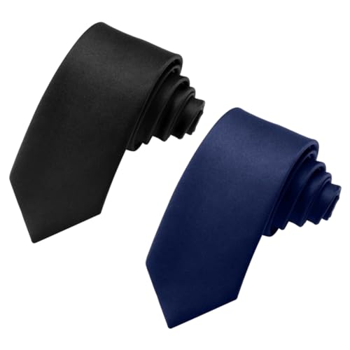 Image of Men's Satin Slim Necktie for Formal Wear | Premium Solid Tie for Office, Wedding, Business Meetings, Party & Interview | Stylish Silk Feel Combo Neck Tie for Men