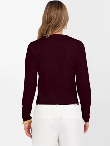 Image of ANRABESS Women's Long Sleeve Sweaters Cropped Crew Neck | Business Casual Tops,Light Weight Comfy Knit,Pullover ShortSweater,Basic Classic,Fall Fashion Winter Layer Clothes