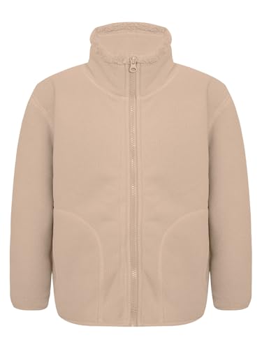 Kids Girls Boys Warm Fleece Athletic Jacket Solid Color Long Sleeve Stand Collar Full Zip Sweatshirt Tops