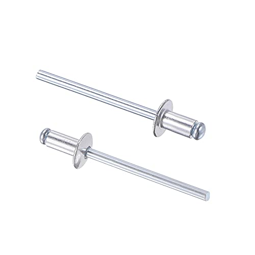 uxcell Blind Rivets, Aluminum Pull Rivets Core Decoration Rivets 4mm Diameter 8mm Grip Length Silver Tone, 60pcs