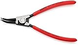 Tipo sólido y forjado KNIPEX Alicate para arandelas para arandelas exteriores de ejes en ángulo de 45° (185 mm) 46 31 A22