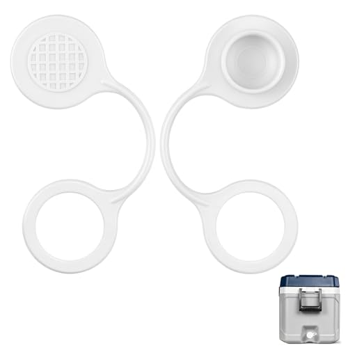 2 PCS Drain Plug Caps Replacement for Coolers Compatible with Igloo 25-70 QT Ice Chest Coolers Cooler Drain Cap Covers with Tether