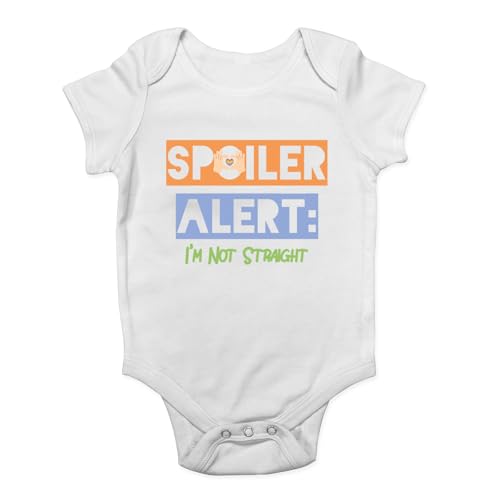 Shopagift Spoiler Alert I'm Not Straight Funny Gay Pride Baby Vest Bodysuit Boys Girls