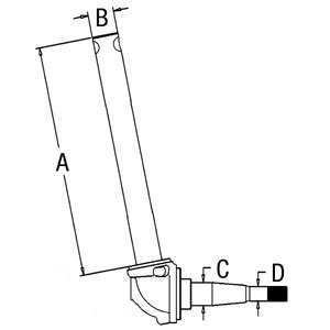 Compatible with Ford New Holland Tractor Spindle LH Part No: A-D4NN3106B, AMD4NN3106B, 100631, 83902612, 87712933