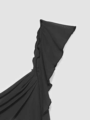 Image of CIDER Formal Dresses for Women Wedding Guest Dresses Summer Maxi Dress Sleeveless Mesh Ruffle Cocktail Dress Elegant Outfits