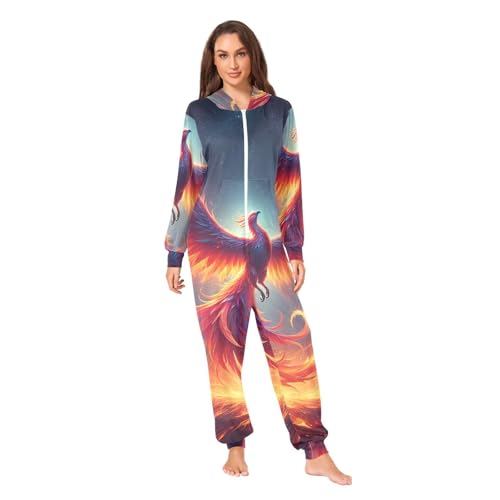 Pijama de fénix de una pieza mono de peluche unisex para adultos