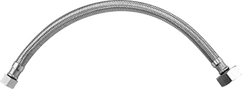 Luxe Bidet Water Supply Metal Braided Steel Hose for Standard Plumbing Connections with 3/8-inch Compression and 7/8-inch ballcock fitting- for Most Toilet Tanks and Supply Valves.