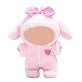 2025 New Clothes for 17cm Clothes Set for Doll, Keychain Accessories for Dolls, Faking Animal Style Outfit for 17cm Doll Jumpsuit (Pink)