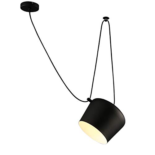 Preisvergleich Produktbild Moderne Pendelleuchte Schwarz, LED 12w Deckenleuchte Aluminium Lampenschirm Einstellbar Pendelleuchte Lüster deckenleuchte Kreativ Schlafzimmer Wohnzimmer Hängeleuchte-3-Lights 18cm