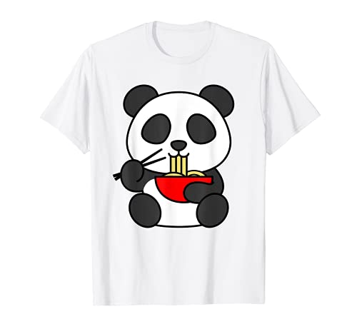 Cute Kawaii Panda Ramen Noodles Funny Animal Maglietta
