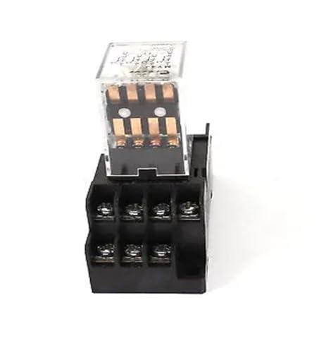 Relé MY4J-AC24V con base de 14 pines para control simultáneo de 4 circuitos independientes 4