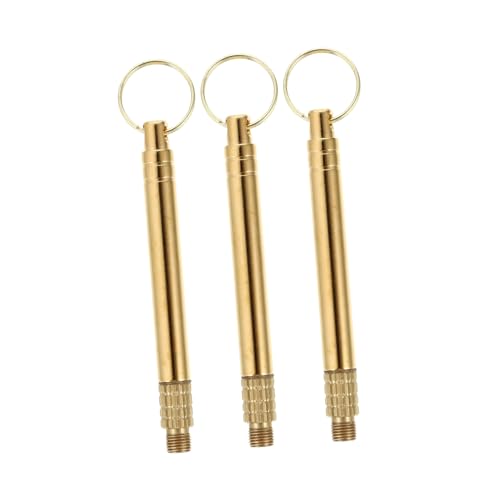 KOMBIUDA 3stücke Teiliges Ohrenschmalz-entfernungsset Aus Messing Tragbares Ohrreinigungsset Mit Ohrlöffeln Für Hause Gelb