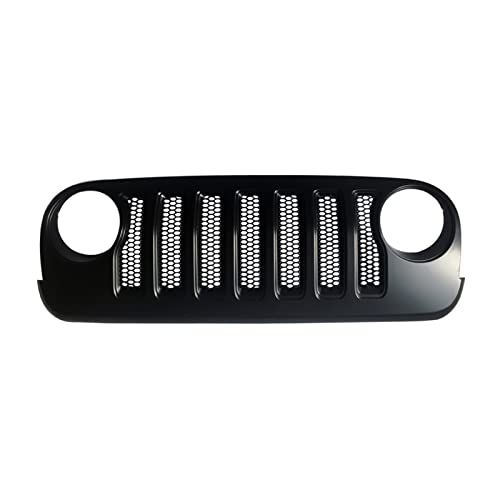 WGQSEXDY J373 Angry Style Grille JK Change JL Front Racing Grill Bumper Grid Matt Black Grilles Compatible For Jeep Wrangler JK 07+ - Thumbnail 2
