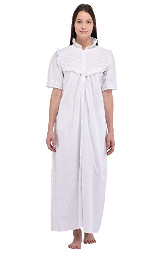 Robe de chambre en coton blanc grande taille coupe confort sans serrer