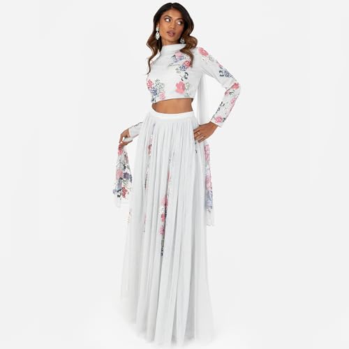 Maya Deluxe Women's Indian Traditional Dress for Women Outfit Lengha Choli Lehenga Saree Skirt and Top Dupatta Coord Set for Wedding Guest Top Skirt Coord (pack of 1)