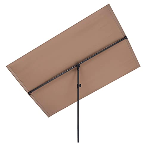 blumfeldt Flex-Shade - Parasol de Jardin extérieur rectangulaire, Inclinable, Polyester, Anti UV50, Pied en Aluminium, Imperméable, Balcon-Terrasse, 150 x 210 cm - Taupe