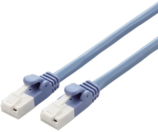 Elecom LD-CTT/BU2/RS1 LAN Cable, CAT5e Compliant, EU RoHS Directive Compliant, Nail Break Prevention, Simple Packaging Specifications, 6.6 ft (2 m), Blue, Set of 10