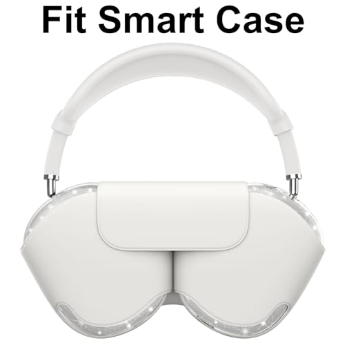 Image of Silicone Case Cover for AirPods Max 2,Clear Soft TPU Ear Cups Cover /Ear Pad Case Cover /Headband Cover for AirPods Max 2 /1 (2026 /2024 /2020),Transparent Accessories for Apple AirPod Max,Glitter White