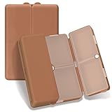 FYY Daily Pill Organizer,7 Compartments Portable Pill Case Travel Pill Organizer,[Folding Design] Pill Box for Purse Pocket to Hold Vitamins,Cod Liver Oil,Supplements and Medication-Brown
