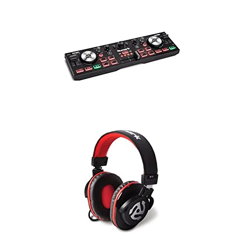 DJ Controller Bundle - USB DJ Controller with 2 Decks, Audio Interface, Touch Capacitive Jog Wheels, DJ Headphones – Numark DJ2GO2 Touch and HF175