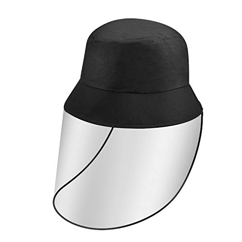 Topvork Visor Fisherman Hat, Protective Face Shield can Prevent Splashing of Saliva, Protect Eyes and Skin, Dust-Proof Shade for Full Face, Suitable for Women and Men Black