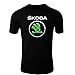 Produktbild Skoda 1 T-Shirt Logo Clipart Herren CAR Auto Tee TOP Black White Short Sleeves (L, Black)