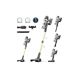 Linkifly XT1 Aspirapolvere Senza Fili Potente, 550W 48KPa Scopa Elettrica, Autonomia 60 Min, Display LED Touch, Batteria Rimovibile, Spazzola Anti-Groviglio, Ideale per Pavimenti e Peli di Animali