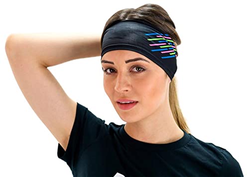 Kit com 3 Testeira Headband Faixa de Cabeça Hupi Run Run, Cor: Preto
