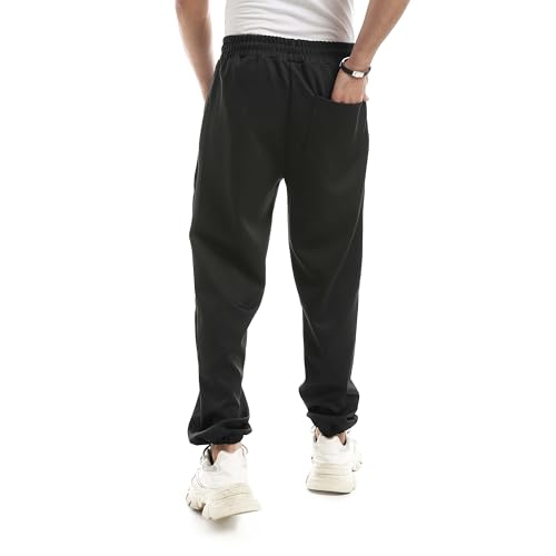 Regular Fit Slip On Sweatpants - Black for men