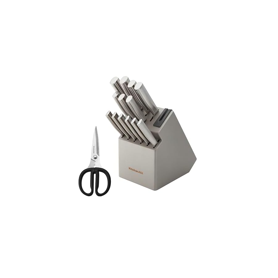 KitchenAid-Gourmet-Knife-Block-Set-with-Built-in-Sharpener-15-Piece-Stainless-Steel KitchenAid Gourmet Knife Block Set with Built-in Sharpener, 15-Piece, Stainless Steel