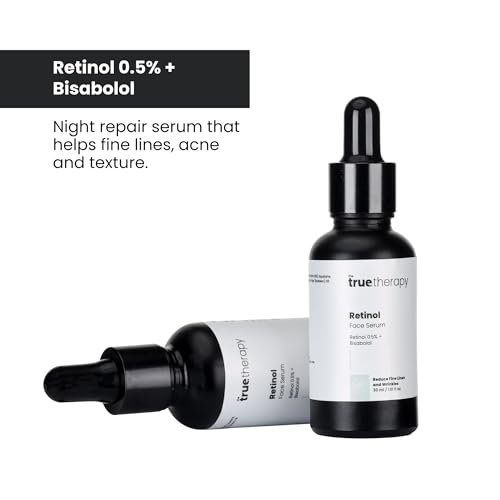 Image of The True Therapy 0.5% Retinol Face Serum for Anti-Aging, Lightweight Night Face Serum with Retinol, Bisabolol & Squalane Reduce Fine Lines & Wrinkles | For Women & Men - 30 ml