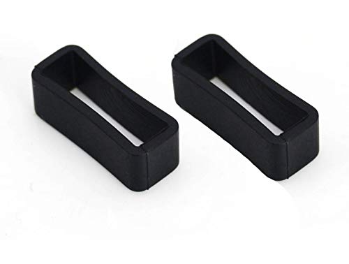 g24 2X 30mm Black Rubber Replacement Watch Strap Band Keeper Buckle Holder Retainer Loops