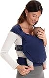 Boba Bliss Portabebés Recién Nacidos y Niños Pequeños, Mochila Portabebés Ergonómica, Fular Portabebé 2 en 1, Canguro para Bebé sin Ataduras, Fular Portabebé Suave y Elástico, 3-15kg (Azul)