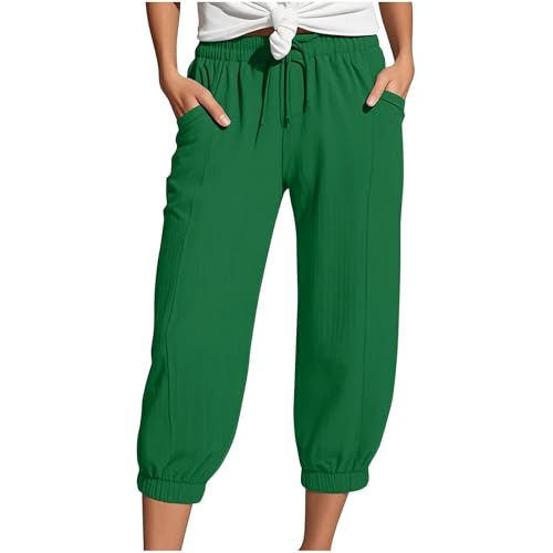 Pantalon de loisirs avec ceinture à nouer ajustable au design couleur pure