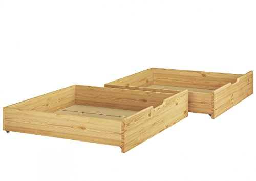 Erst-Holz 2 Parties de tiroirs de Rangement pour Les Lits superposés 80x190 cm pin Naturel 90.10-S12 Cover