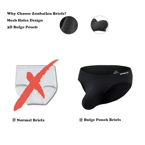 ZONBAILON Sexy Bulge Enhancing Pouch Brief Underwear for Men – 1 or 2 or 4 Pack Micro Mesh Briefs3