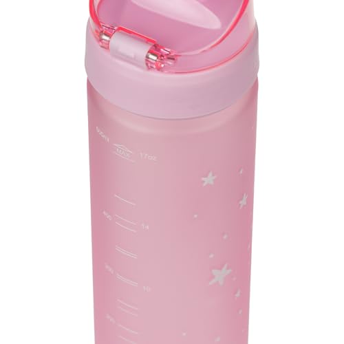 Baagl Butelka na napoje dla dzieci, szczelna, 500 ml, do szkoły i uprawiania sportu, dla chłopców i dziewczynek, tritan,