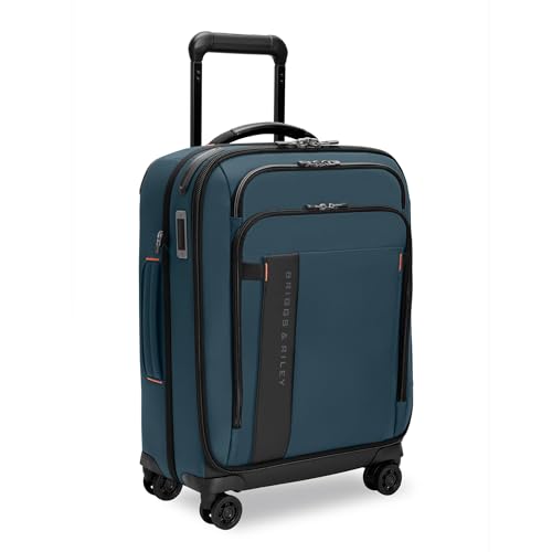 Briggs & Riley Global 53cm Carry On Expandable Spinner - Luggage for Travel, Suitcases with Wheels, Softside Rolling Bag for Men & Women - ZDX Collection, Ocean