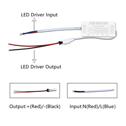Driver LED 36-50W 300mA transformador corriente constante AC240V panel luz downlight 7