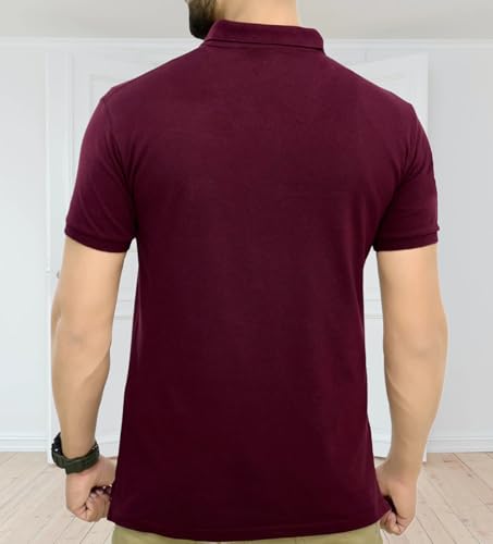 Image of TAZO Mens Cotton Polo Neck Half Sleeve Solid Regular Fit Casual Tshirt