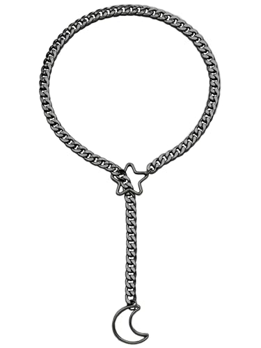 EverGlimp Star Moon O-Ring Slip Chain Necklace For Women, Handmade