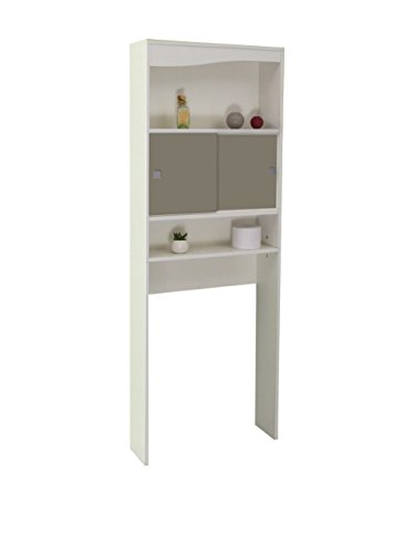 Symbiosis Wave Meuble WC, Blanc et Taupe 64,3x19,2x177 cm
