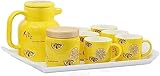 Tee-Set, Teetassen, Teekannenset, 9-teilig, Teeset, Kaffeetassen, Keramik-Serviertablett, Teekanne, Krug, Kaffeeset für Damen, Zuhause, Wohnzimmer, Teetassen-Set, Teekannen-Set, Kaffeetassen-Set