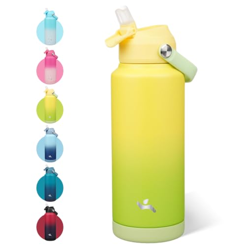 Image of Konokyo 32 oz Insulated Stainless Steel Sports Water Bottle with Straw Lid