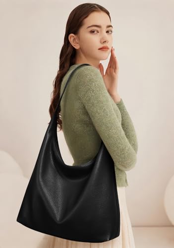 Image of KALIDI Casual Tote Bag Vegan Leather Hobo Zipper Work Bag Weekender Shoulder for Women Shoulder Travel Purse